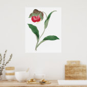 キプリペジウム花,ヴィンテージ日本の芸術 ポスター (キッチン)