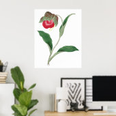 キプリペジウム花,ヴィンテージ日本の芸術 ポスター (ホームオフィス)