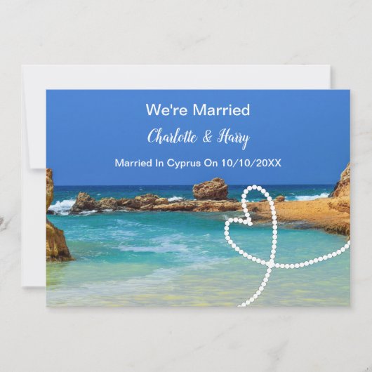 キプロスでの結婚披露結婚したパーティーの後継 招待状 (正面)