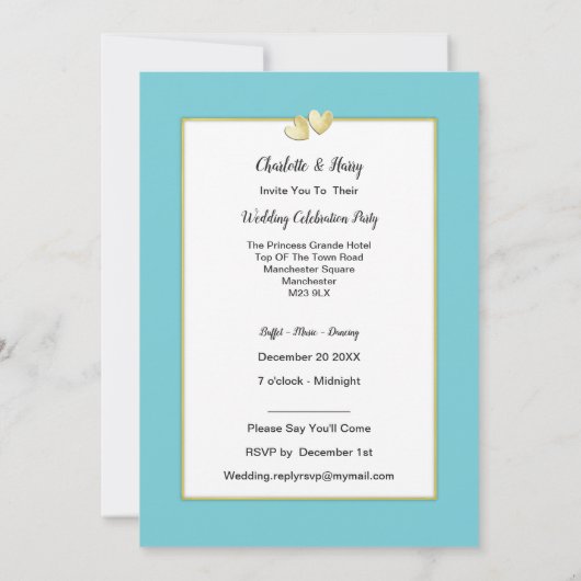 キプロスでの結婚披露結婚したパーティーの後継 招待状 (裏面)