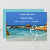 キプロスでの結婚披露結婚したパーティーの後継 招待状 (正面/裏面)