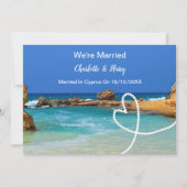 キプロスで結婚式をした後のパーティーの招待状 招待状 (正面)