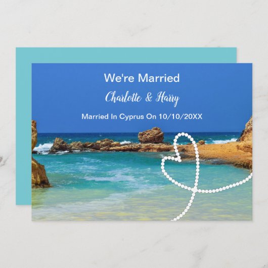 キプロスで結婚式をした後のパーティーの招待状 招待状 (正面/裏面)