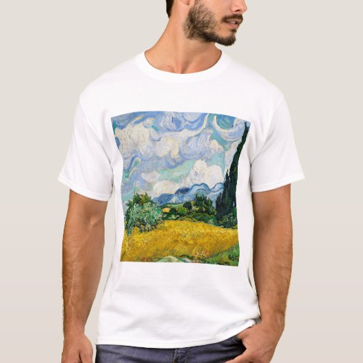 キプロスのある麦畑 ヴィンセント・ヴァン・ゴッホ Tシャツ (正面)