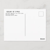 キプロスのはがきの地質学 ポストカード (裏面)