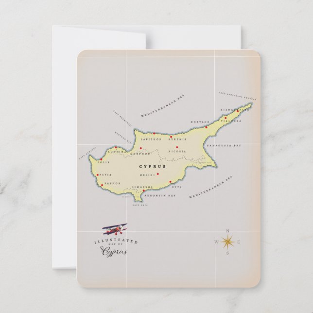 キプロスのイラスト地図 (裏面)