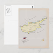 キプロスのイラスト地図 ポストカード (正面/裏面)