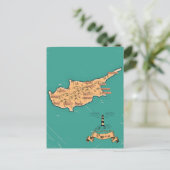 キプロスのイラスト旅行地図 案内ポストカード (スタンド正面)