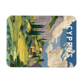 キプロスのイラスト 旅行アート ビンテージ マグネット (横)