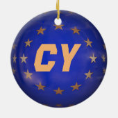 キプロスのカスタマイズ可能なクリスマス装飾 セラミックオーナメント (裏面)