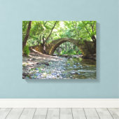 キプロスのケレフォス中世の橋 キャンバスプリント (インサイチュ (ウッドフロア))