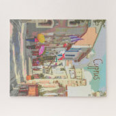 キプロスのバック通りズ旅行ポスタースタイルアート ジグソーパズル (横)