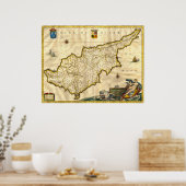 キプロスの古代地図 ポスター (キッチン)