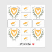 キプロスの国のシンボル/コートの武器と国旗の聖 シール (シート)