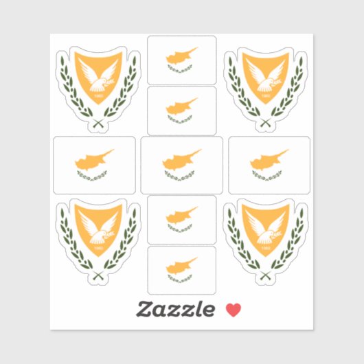 キプロスの国のシンボル/コートの武器と国旗の聖 シール (シート)