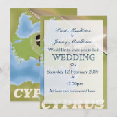 キプロスの地図ヴィンテージ旅行ポスター 招待状 (正面/裏面)