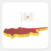 キプロスの地図 スクエアシール (正面)