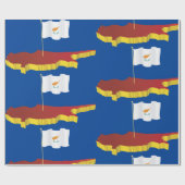 キプロスの地図 ラッピングペーパー (フラット)