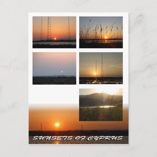 キプロスの夕焼け ポストカード (正面)