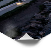 キプロスの夜のパホス港ドローンビュー ポスター (コーナー)