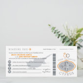 キプロスの結婚式招待状への搭乗券 招待状 (スタンド正面)