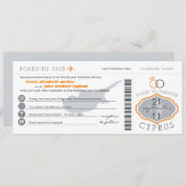 キプロスの結婚式招待状への搭乗券 招待状 (正面/裏面)