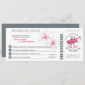 キプロスへの搭乗券結婚式招待状 招待状 (正面/裏面)