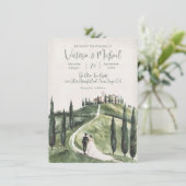 キプロスイタリアンヒルサイドの新郎新婦結婚キプロス 招待状 (スタンド正面)