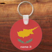 キプロスキプロス国旗のキーチェーン キーホルダー (正面)