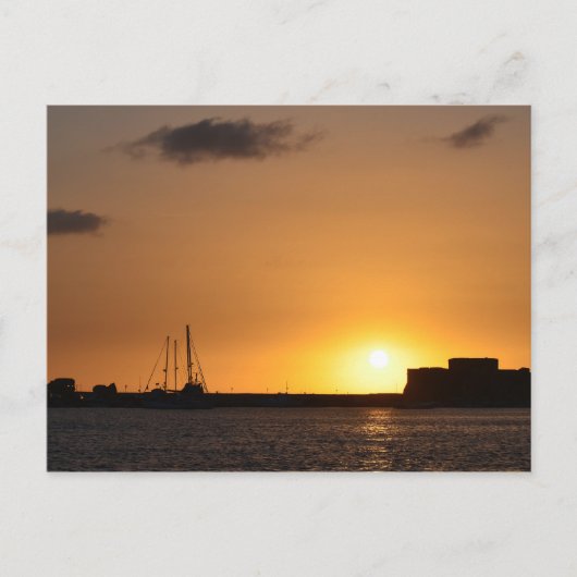 キプロスサンセットパポスキャッスルポストカード ポストカード (正面)