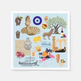 キプロスシンボル旅行愛好家 スタンダードカクテルナプキン