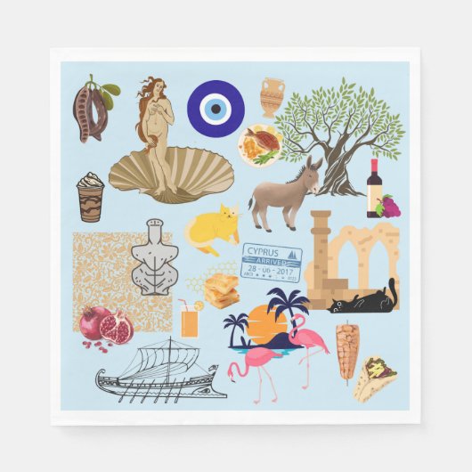 キプロスシンボル旅行愛好家 スタンダードランチョンナプキン (正面)