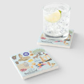 キプロスシンボル旅行愛好家 ストーンコースター (横)