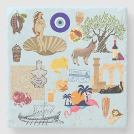 キプロスシンボル旅行愛好家 ストーンコースター