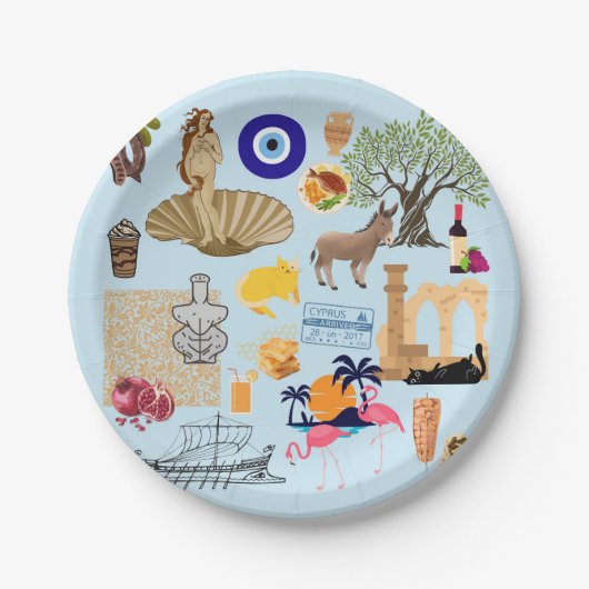 キプロスシンボル旅行愛好家 ペーパープレート (正面)