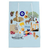 キプロスシンボル旅行愛好家 ミディアムペーパーバッグ (裏面)