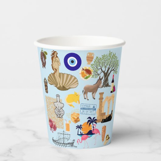 キプロスシンボル旅行愛好家 紙コップ (正面)
