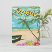 キプロスヴィンテージビーチ旅行ポスター 招待状 (スタンド正面)