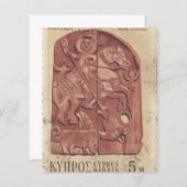 キプロスヴィンテージ切手Wood carving (正面/裏面)