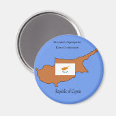 キプロス共和国の国旗と地図 マグネット (正面/裏面)