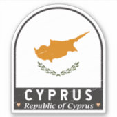 キプロス国旗のエンブレム動揺してヴィンテージ シール (正面)