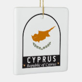 キプロス国旗のエンブレム動揺してヴィンテージ セラミックオーナメント (右)