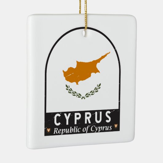 キプロス国旗のエンブレム動揺してヴィンテージ セラミックオーナメント (右)
