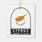 キプロス国旗のエンブレム動揺してヴィンテージ セラミックオーナメント (左)