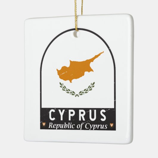 キプロス国旗のエンブレム動揺してヴィンテージ セラミックオーナメント (左)