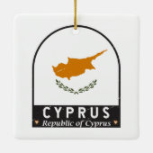 キプロス国旗のエンブレム動揺してヴィンテージ セラミックオーナメント (裏面)