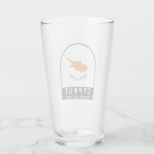キプロス国旗のエンブレム動揺してヴィンテージ タンブラーグラス (裏面)