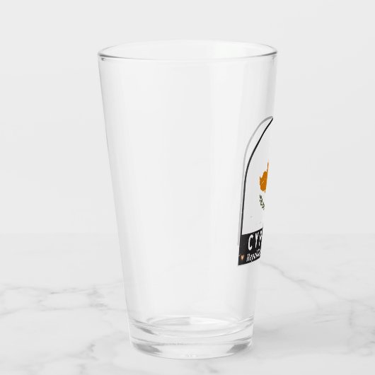 キプロス国旗のエンブレム動揺してヴィンテージ タンブラーグラス (右)