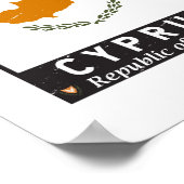 キプロス国旗のエンブレム動揺してヴィンテージ ポスター (角)