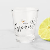 キプロス国旗のハート、キプロス ショットグラス (正面)